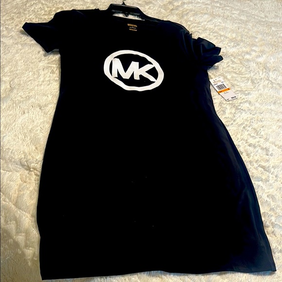 Michael Kors Navy T-Shirt Dress with White Logo - Picture 1 of 3